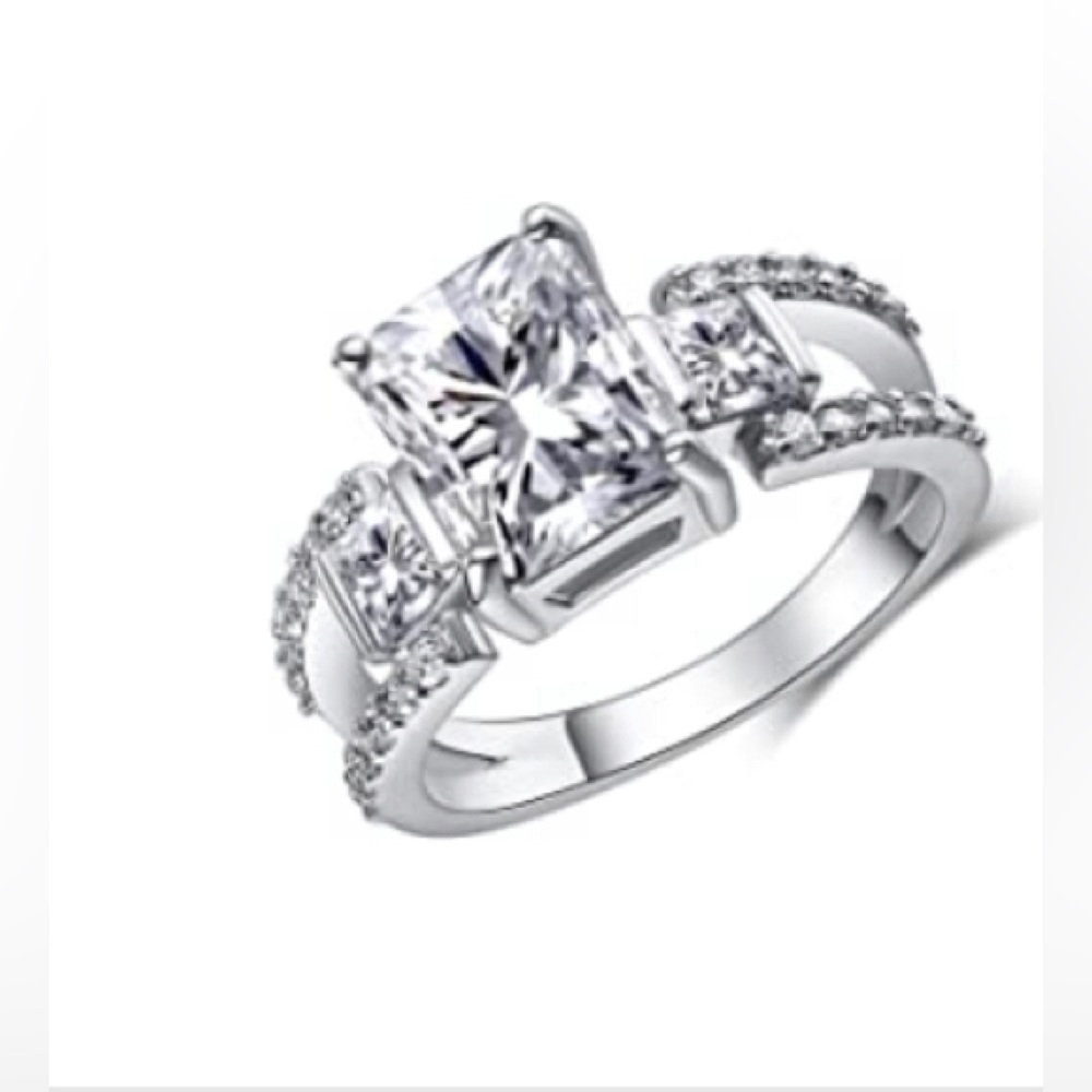 Silver tone Imitation Diamond Ring